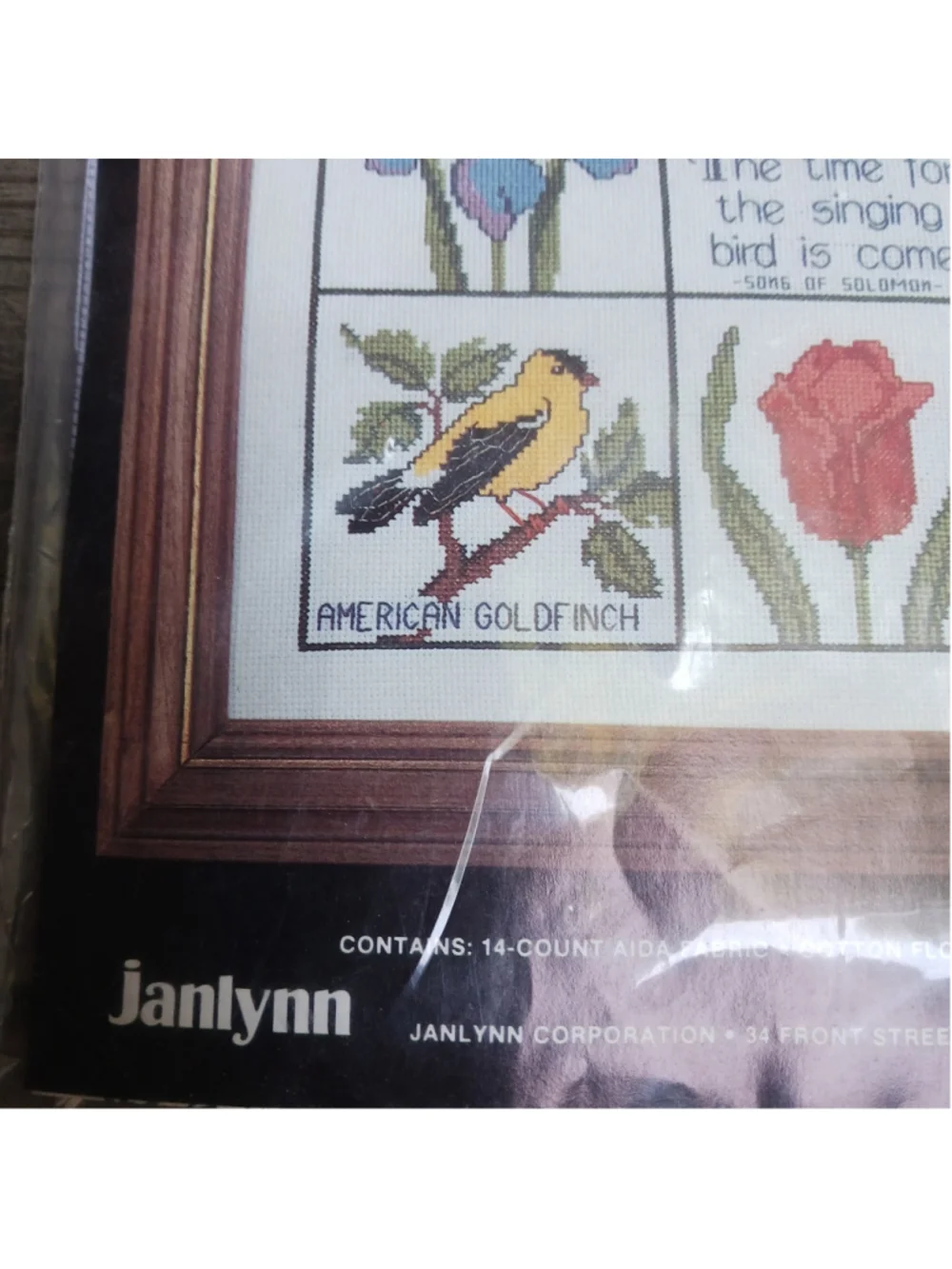 Vtg Counted Cross Stitch Kit Janlynn Song Of Solomon Charmin Flowers Birds 1985